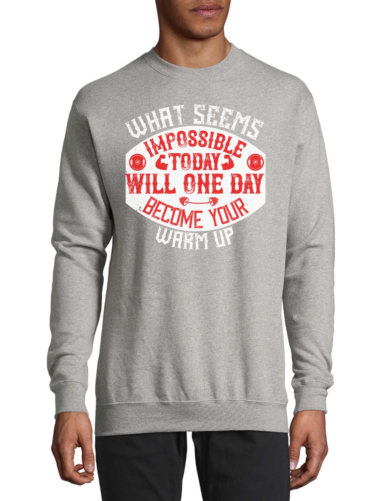 Ciò che sembra impossibile oggi diventerà un giorno il tuo riscaldamento Maglione di Cotone Felpa Pullover Maglione Grigio