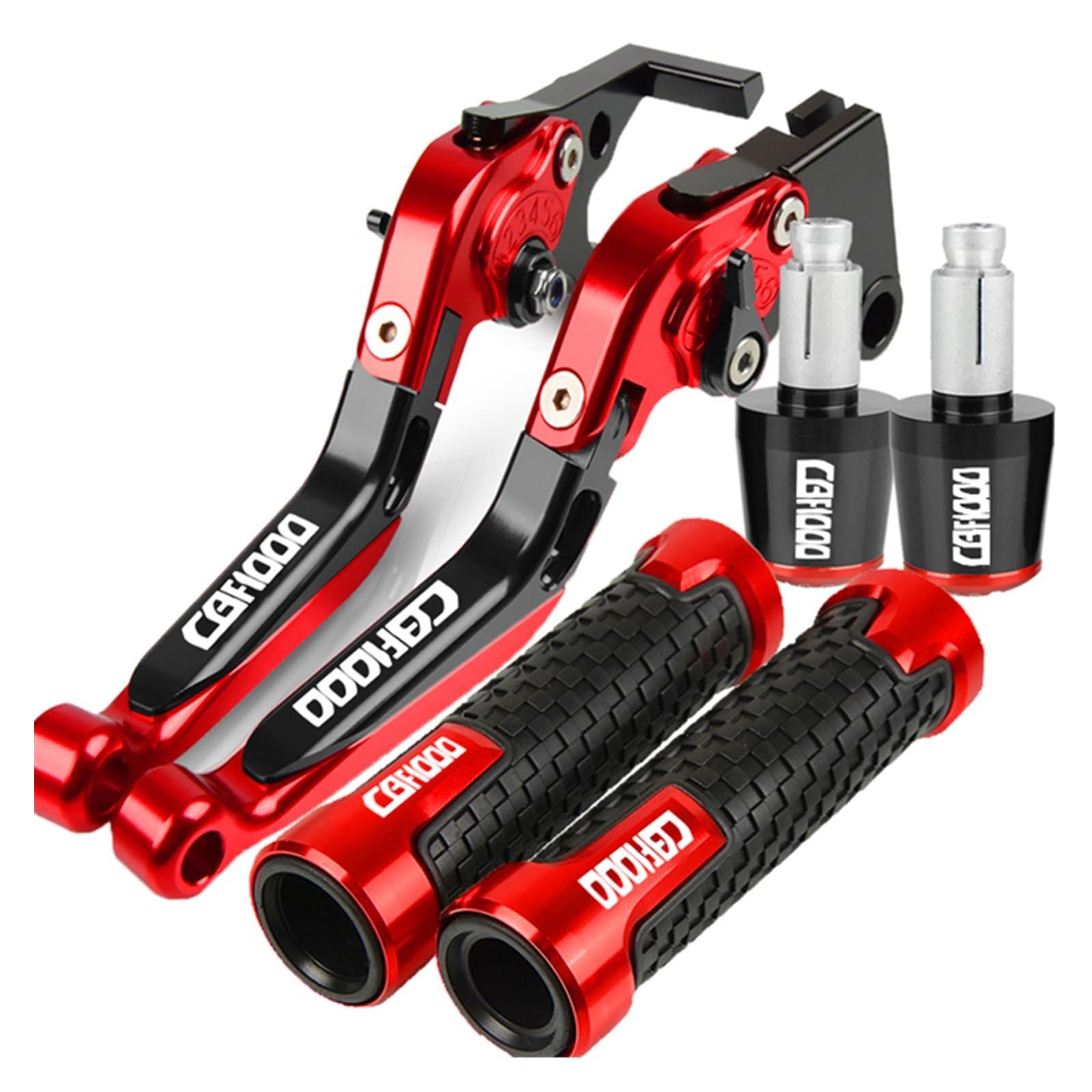 Kit de Levier de Remplacement pour Honda CBF1000 CBF 1000 2006 2007 2008 2009 Leviers d'embrayage De Frein Réglables De Moto Pliants 7/8 "22 MM Poignées De Guidon Extrémités(Red)