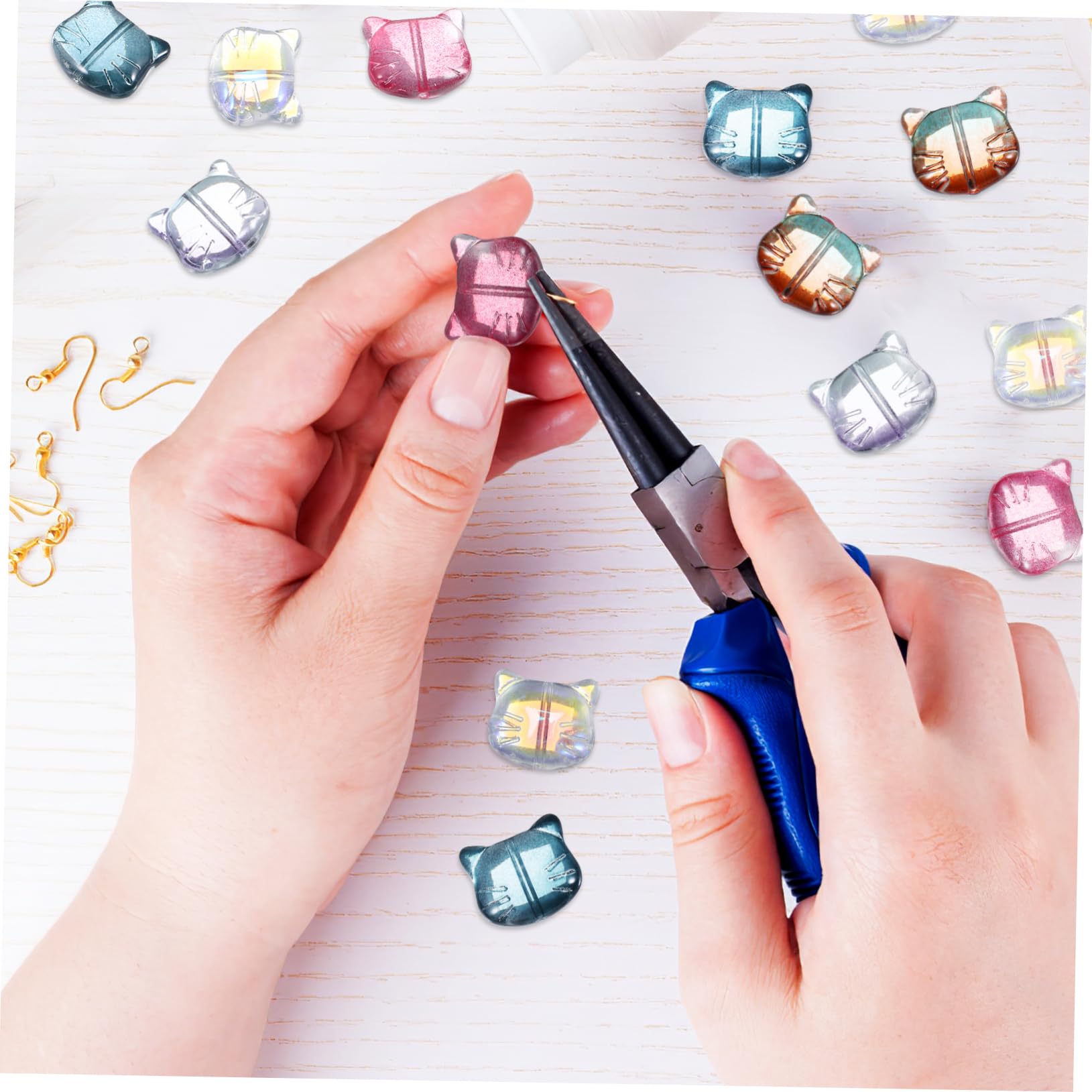 jojofuny 5 Set Pz Perline Colorate Forma Kit Perline Per Bracciali E Collane Distanziatrici Per Creazioni Artigianali Per Amanti Dei 50 Pezzi * 5