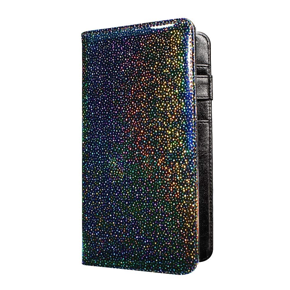Holographic Glitter Server Book with Zipper Pocket 5x9 Waitress Book with Magnetic Closure Pocket Serving Book for Waitress Wallet