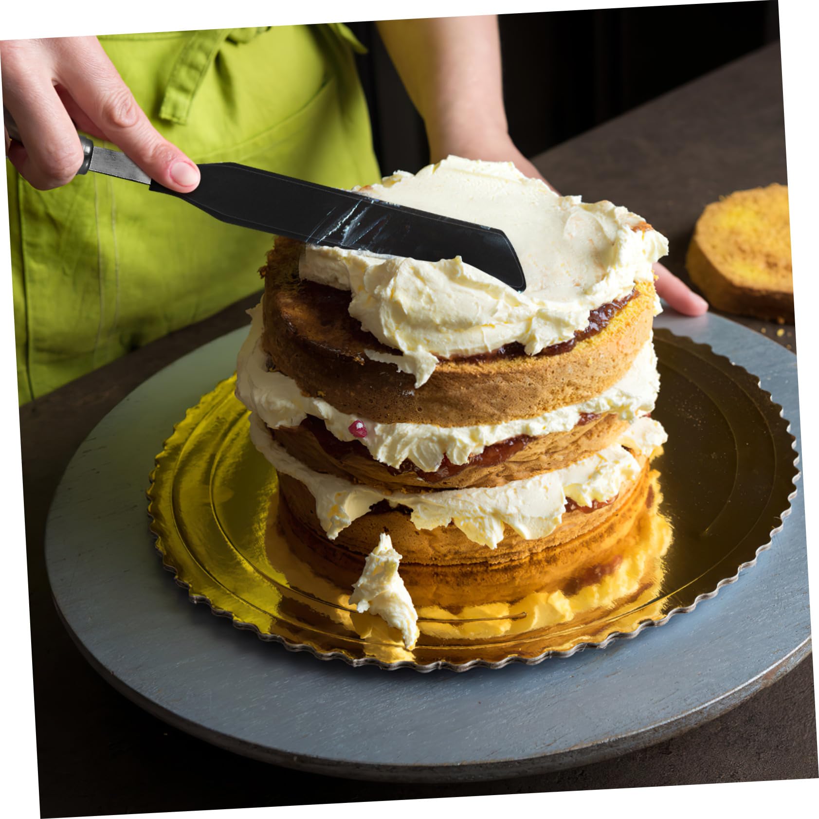 Alipis Set de Spatules Inox pour Pâtisserie et Galettes Grattoir Crème et Spatule Légère avec Suspendu Ustensiles Cuisine Durables pour Cuisson et Décoration de Gâteaux