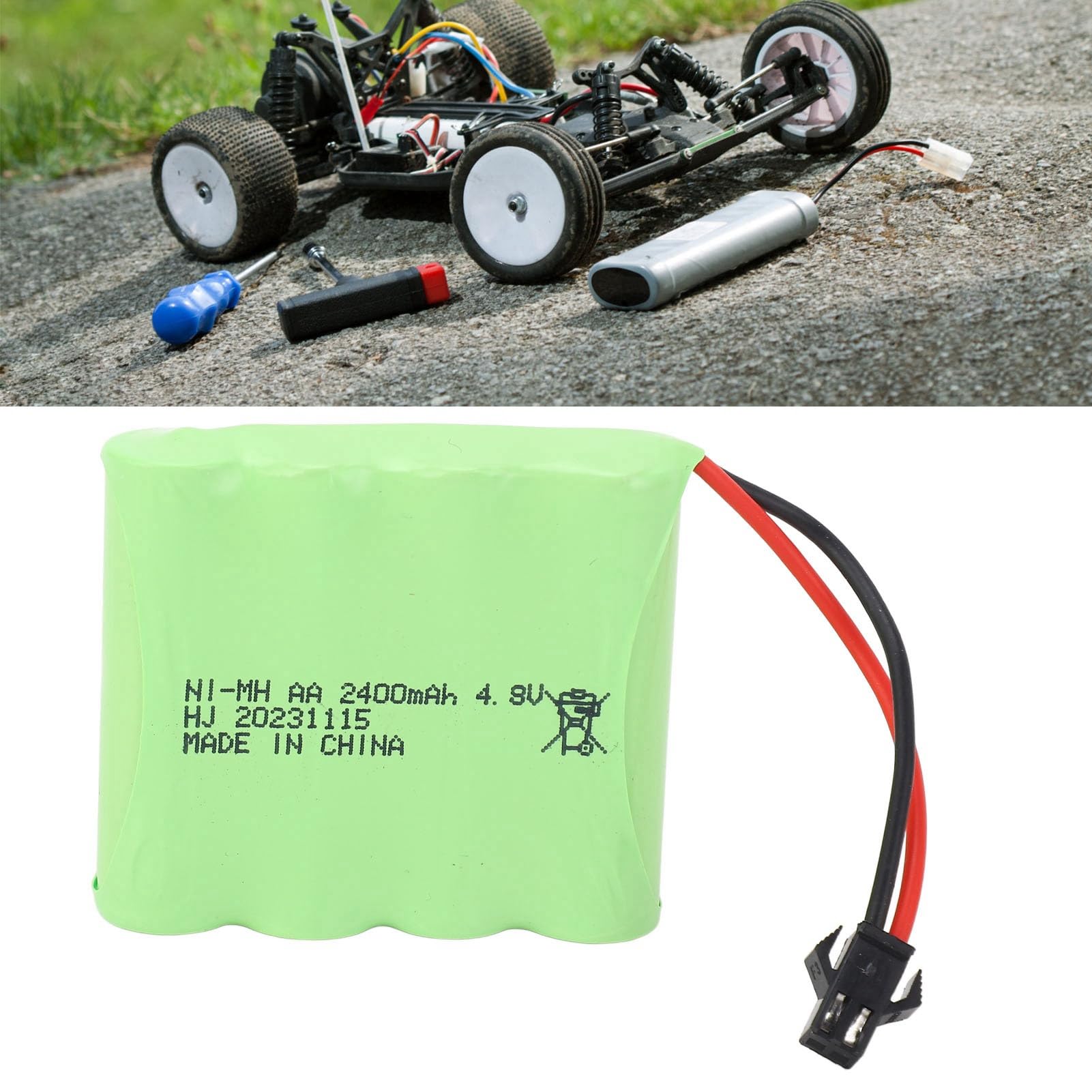 Batterie Professionnelle RC Nimh Longue Durée de Vie, 4.8V, 2400mAh, pour Camion SHARKOOL 1/16