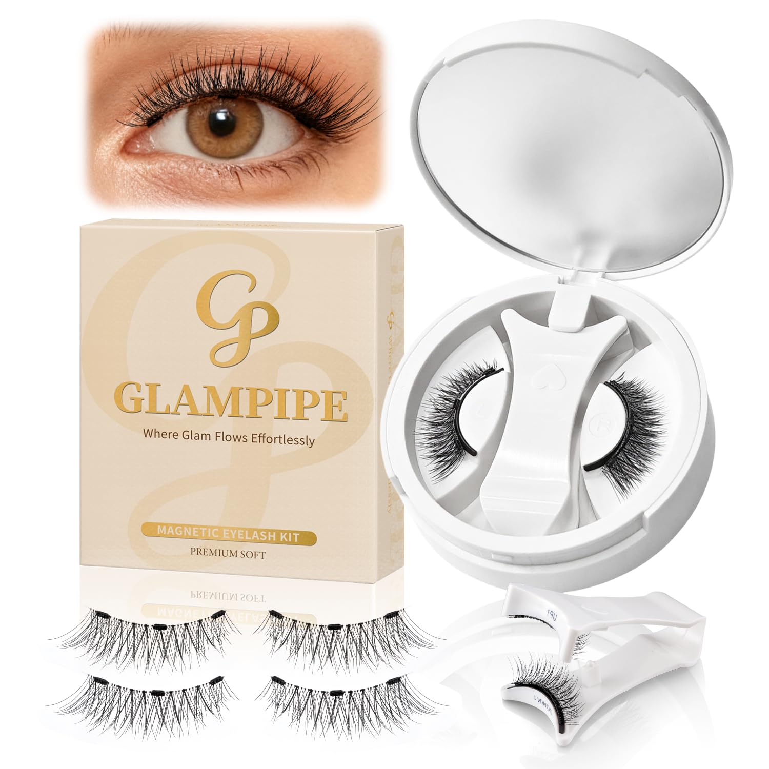 Reusable Magnetic Eyelashes No Glue No Eyeliner for a Secure Fit Feather-Light Comfort All Day Natural Wispy Lightweight