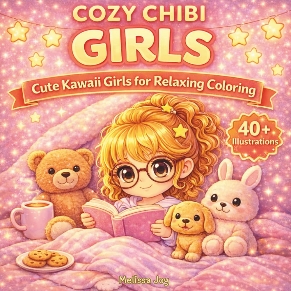 Cozy Chibi Girls: Cute Kawaii Girls for Relaxing Coloring