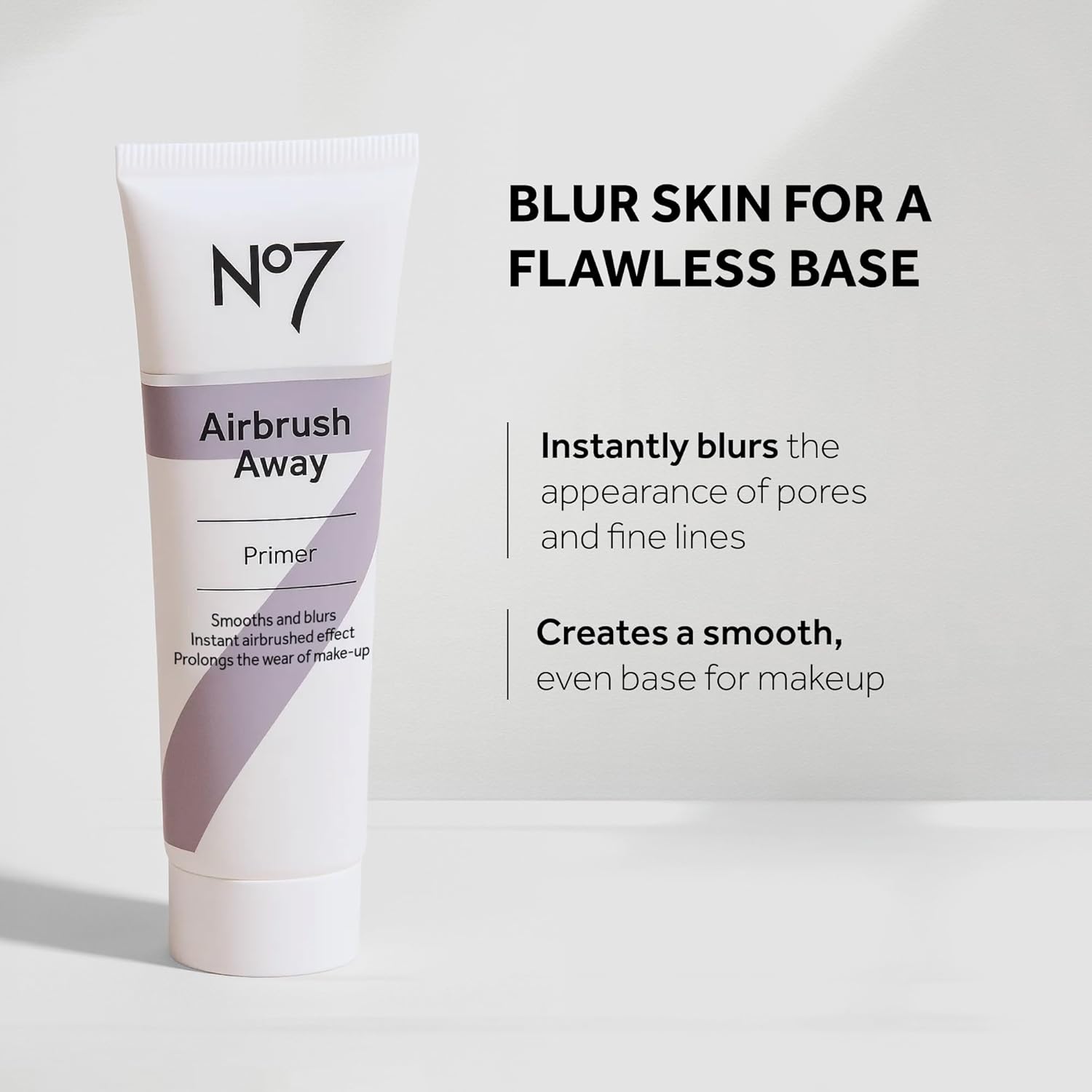 No7 Airbrush Away Face Primer - Hydrating Makeup Primer with Hyaluronic Acid - Helps to Smooth the Appearance of Fine Lines & Wrinkles for Seamless Makeup Application (30ml) - Image 2