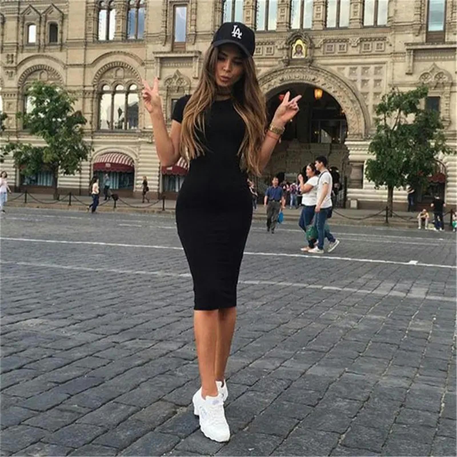 Vestito Donna Corto Abito da Donna Estate Slip Corto O Lungo Abito Tunicocon Tunica