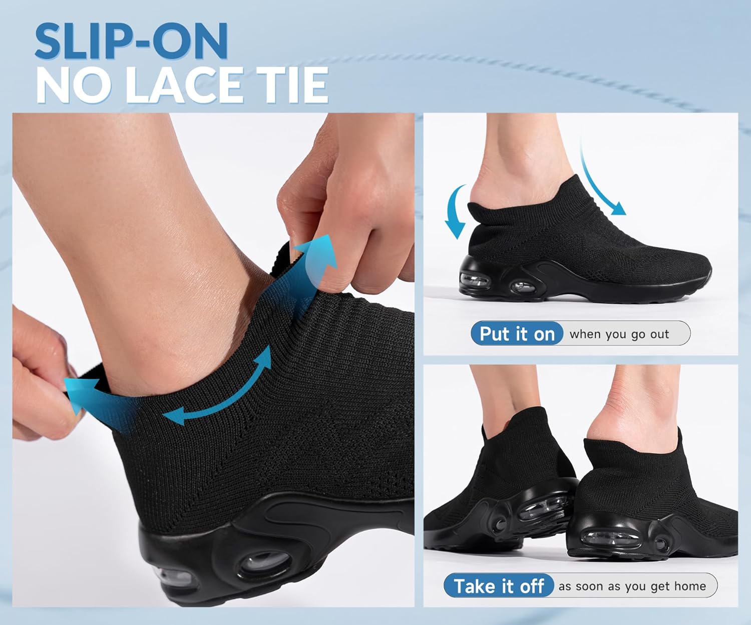 LARNMERN Slip On Steel Toe Shoes for Women Ultra Lightweight Nurse Shoes for Women Safety Shoes Health Care Nursing Work Shoe Breathable Non-Stinking Comfortable Size 5~11 - Image 3