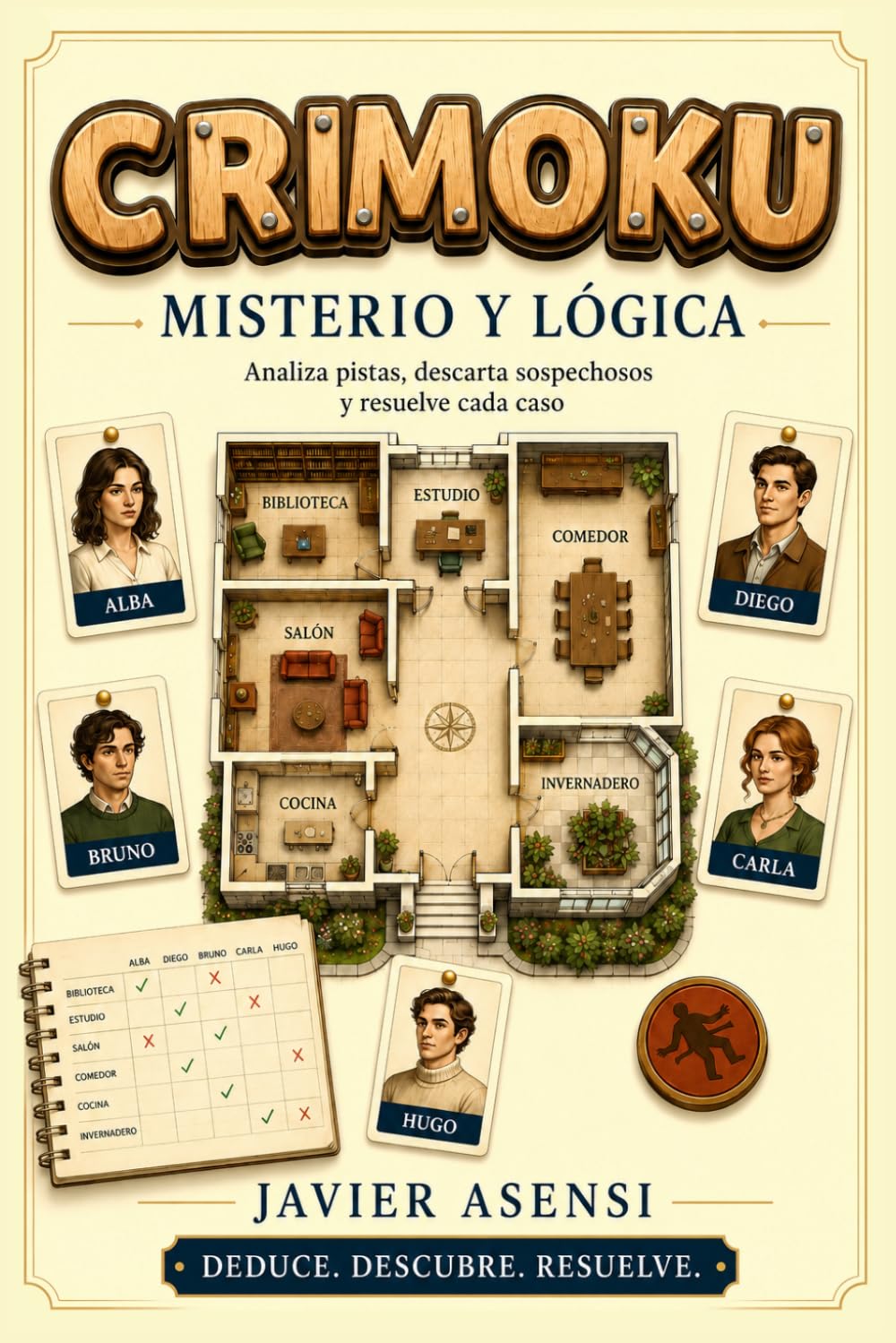 Crimoku: puzle, lógica, crimen: Acertijos de misterio y lógica: 64 casos criminales para resolver