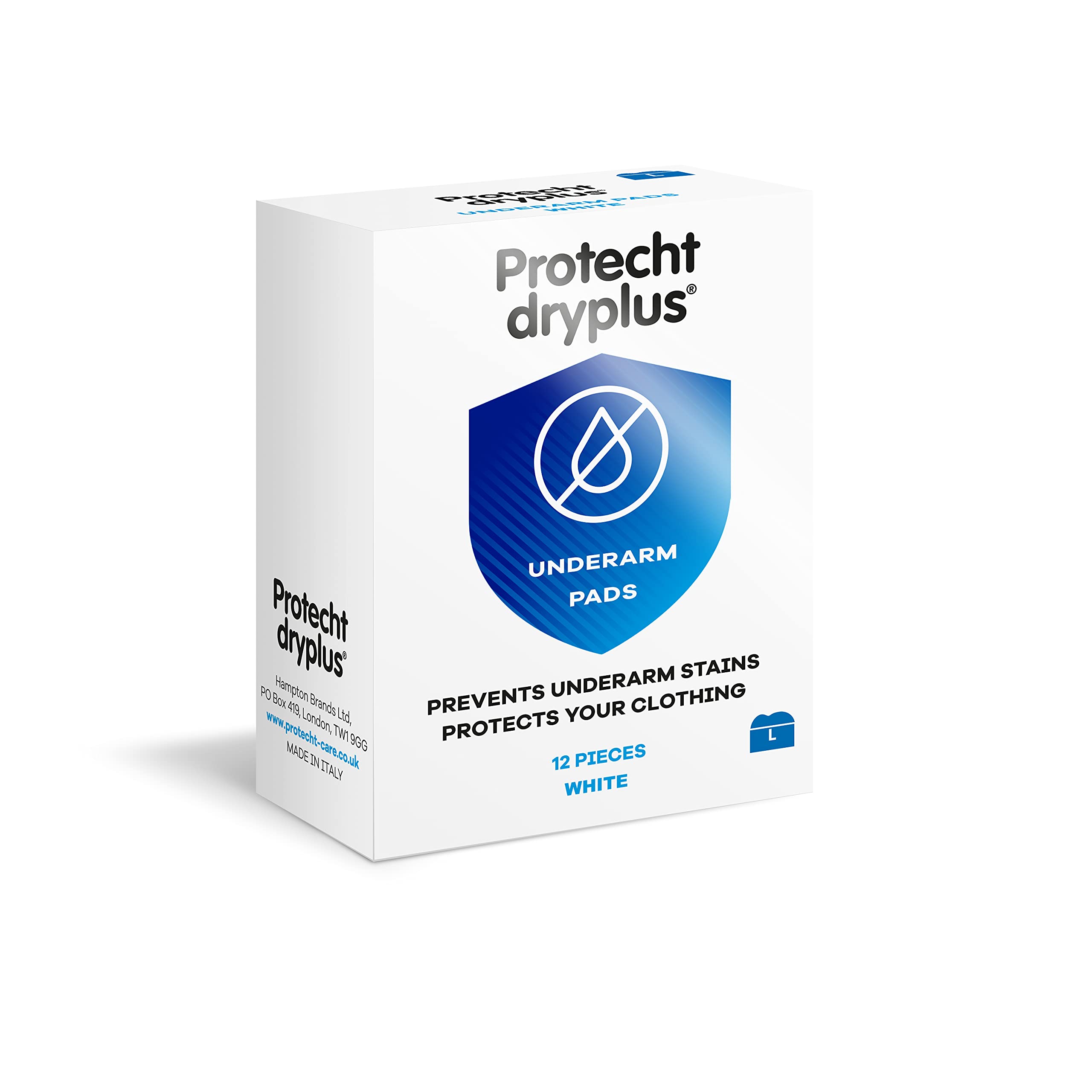 Hampton Brands Ltd Unisex Protecht Dry Plus Underarm Pads 12 Sheets - Large