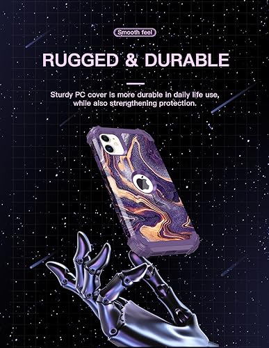 Miniatura 7 de LONTECT Funda para iPhone 11 con purpurina brillante 3 en 1, a prueba de golpes, resistente, de cuerpo completo, resistente funda protectora para