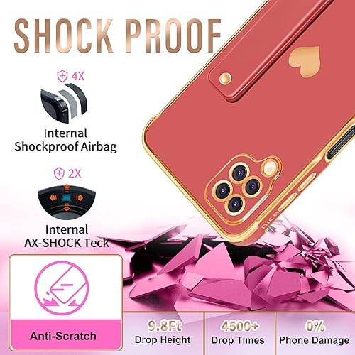 Miniatura 6 de Likiyami Funda 3 en 1 para Samsung Galaxy A12 con diseño de corazón para mujeres y niñas, bonita estética femenina de lujo, bonita con soporte para