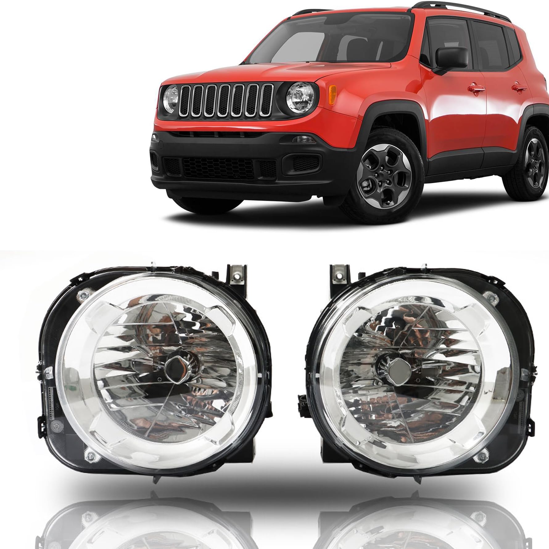 munirater 1 Pair Headlights for 2015-2018 68256570AA, 68256567AA Headlamp Driver and Passenger Side RH&LH