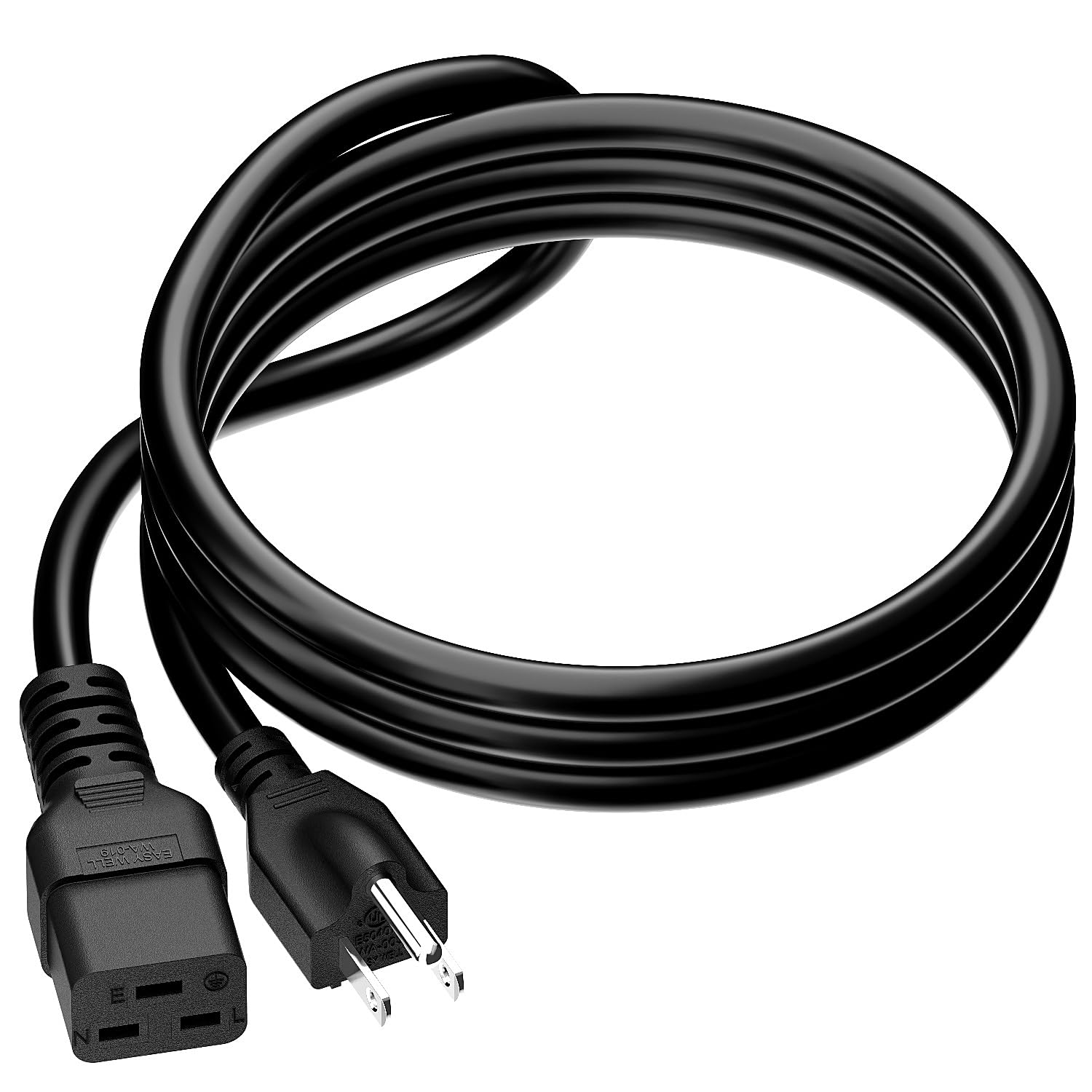 Amazon.com: 6Ft NEMA 5-15P to C19 UPS Power Cord, SJT 14AWG 20A