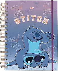 DAC - Caderno Smart Universitário com 80 folhas Reposicionáveis (90g) Stitch - Fechamento em Elástico