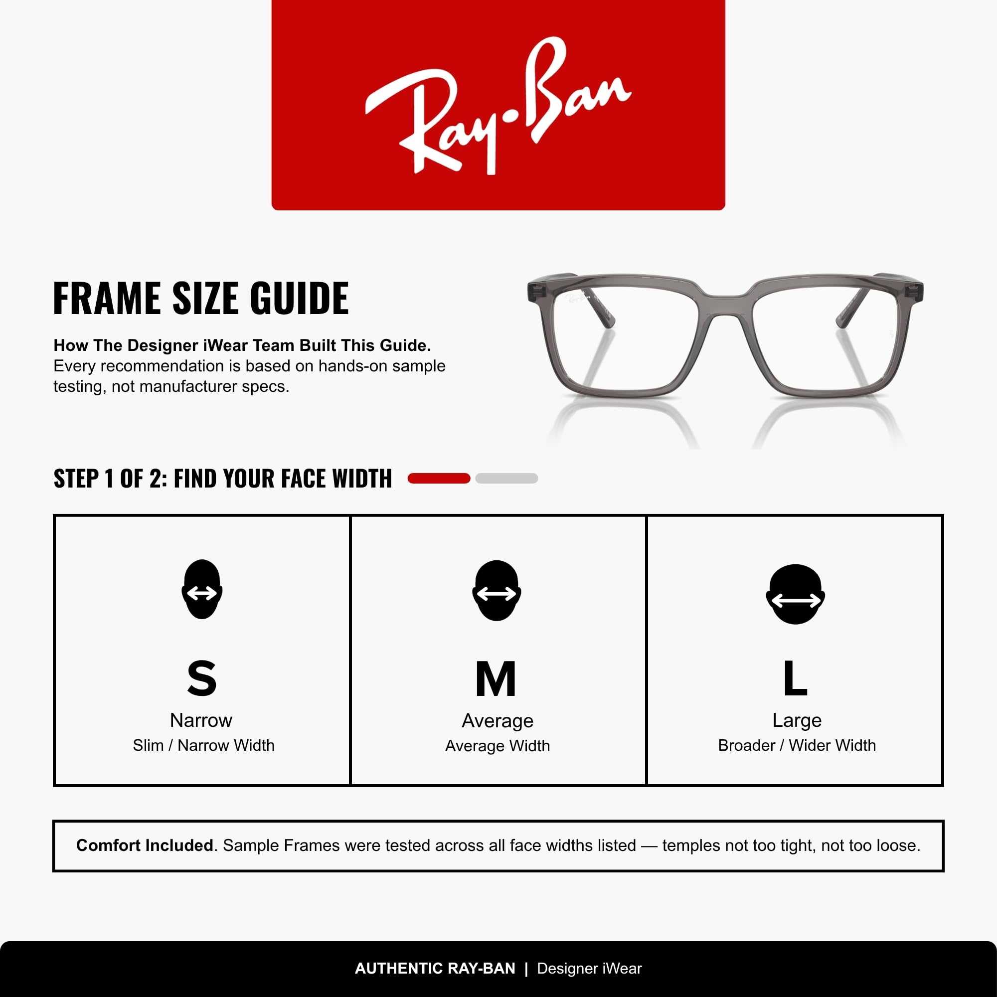 Ray-Ban Rx2242vf Wayfarer Ovale Basso Ponte Fit Quadrato Occhiali da Vista