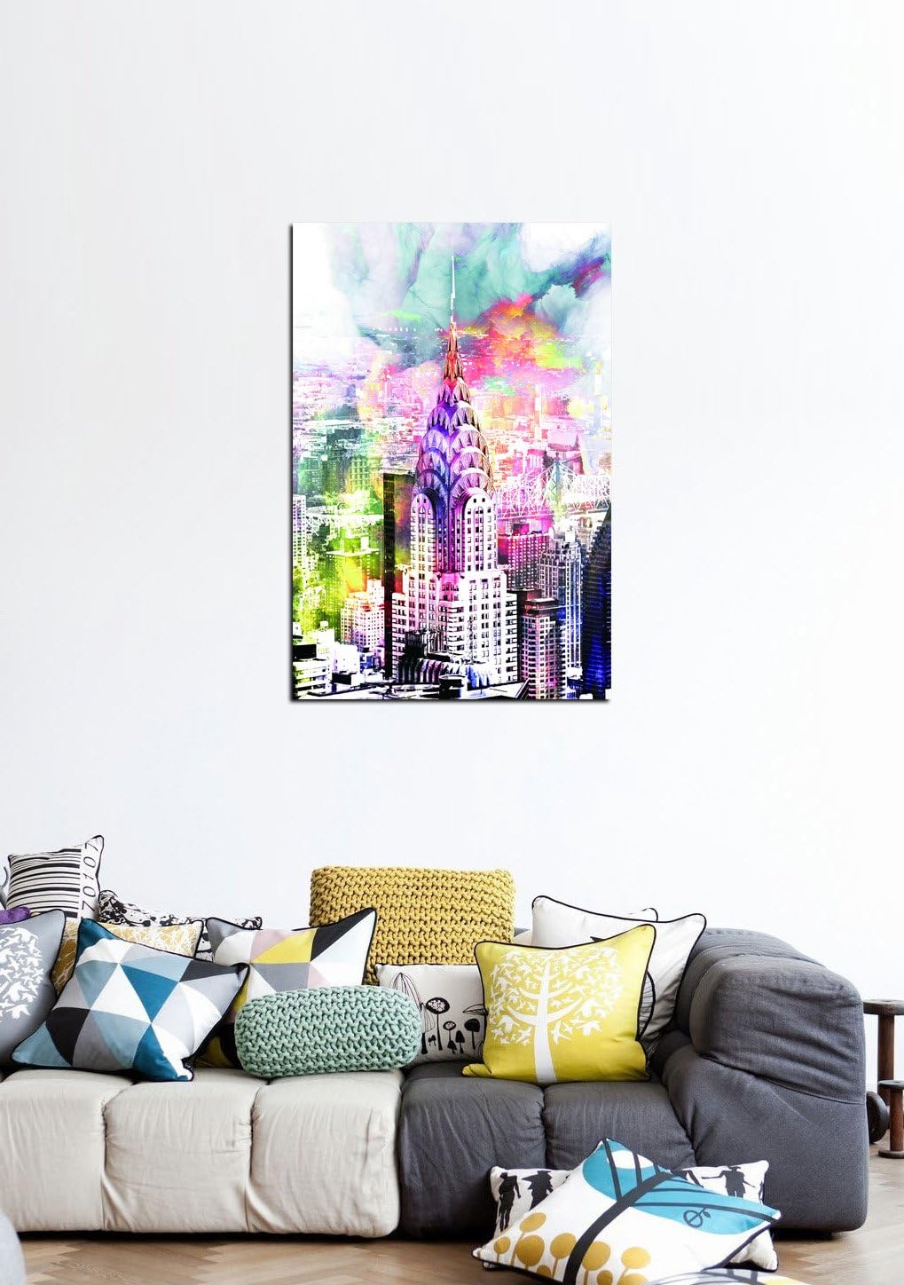 🔥 Flash Sale Cortesi Home New York Splatter Tempered Glass Wall Art, 24 x 36