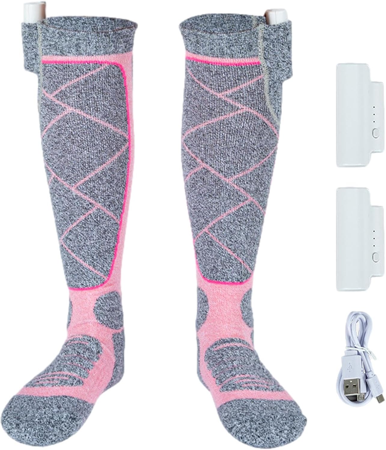 Heated Socks for Women Men, 2200mah Rechargeable Electric Heating Sock Warm Winter Sock Feet Warmer for Outdoor Hunting Fishing Skiing