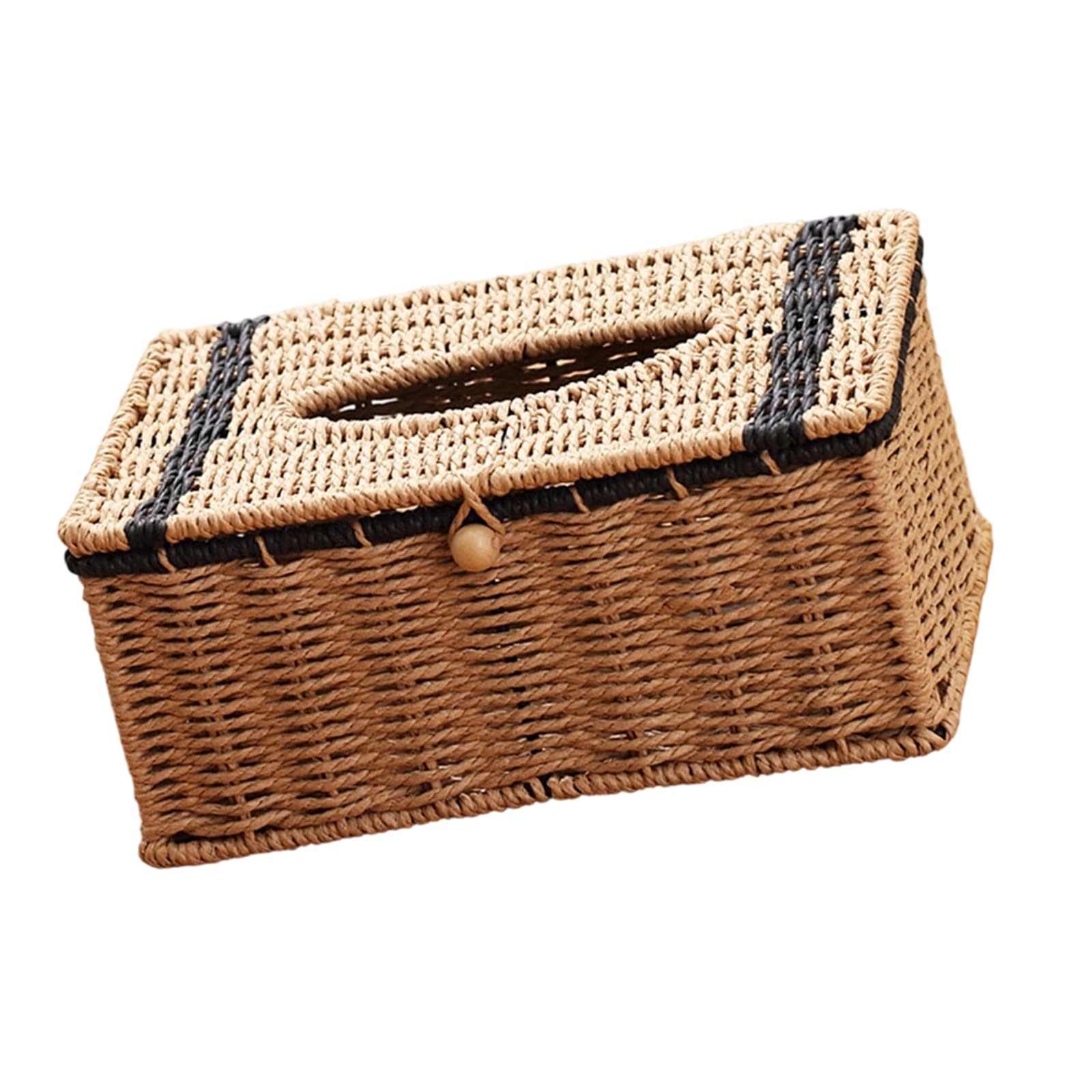 TFAOYS Handwoven Imitating Rattan Storage Basket for Tissues and Face Towel Desktop Organiser for Home and Offices Decorative Flexible Tissue Holder