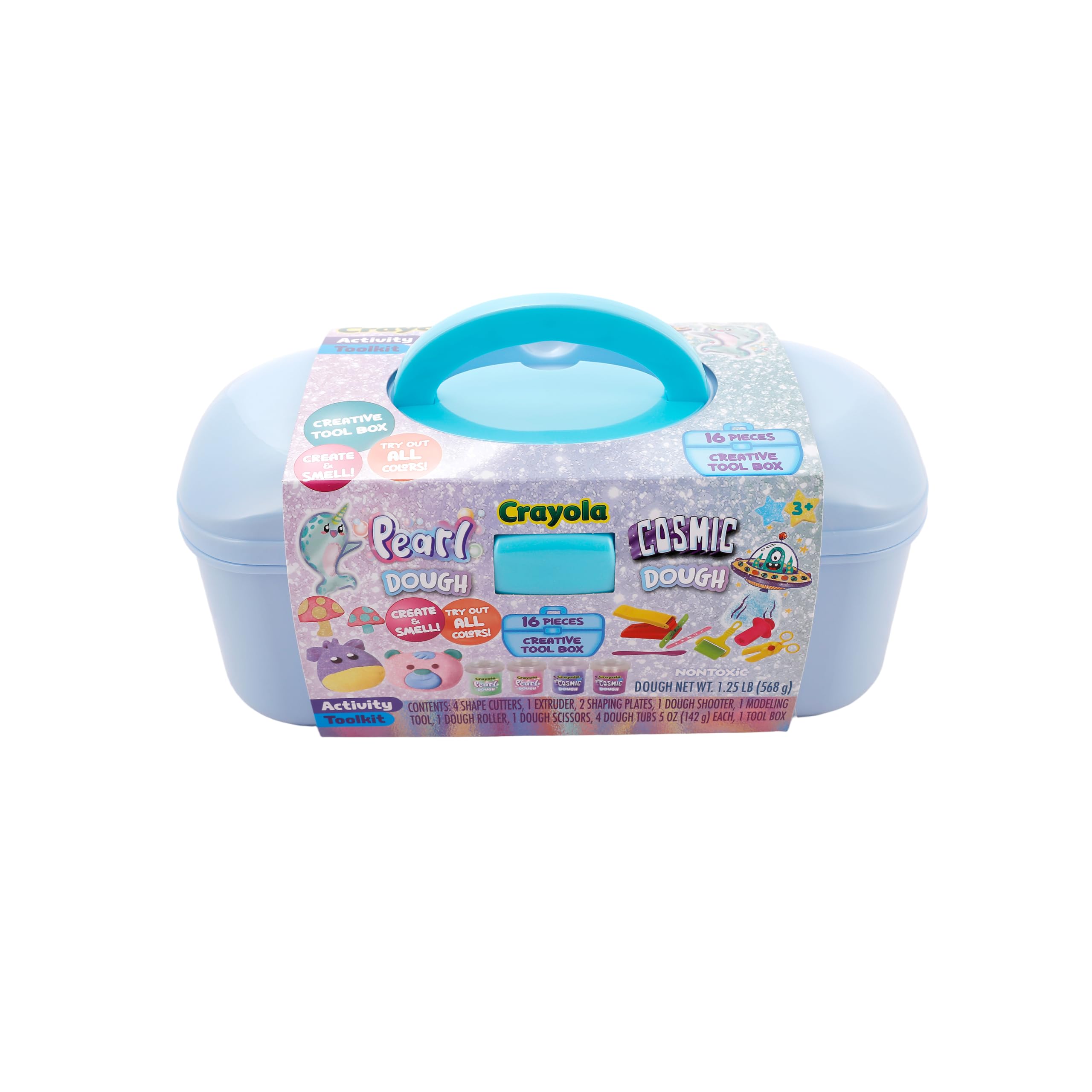 Crayola 16pc Pearl & Cosmic Dough Creative Blue Tool Box