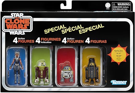 Exclusive Hasbro Star Wars Star Vintage Collection Escape From Order 66 Star Wars Clone Wars Asoka Tano R7-A7 CH-33P RG-G1 3.75" 9.5 cm Size Collectible Action Figure 4 Pack Set G0266 Authentic