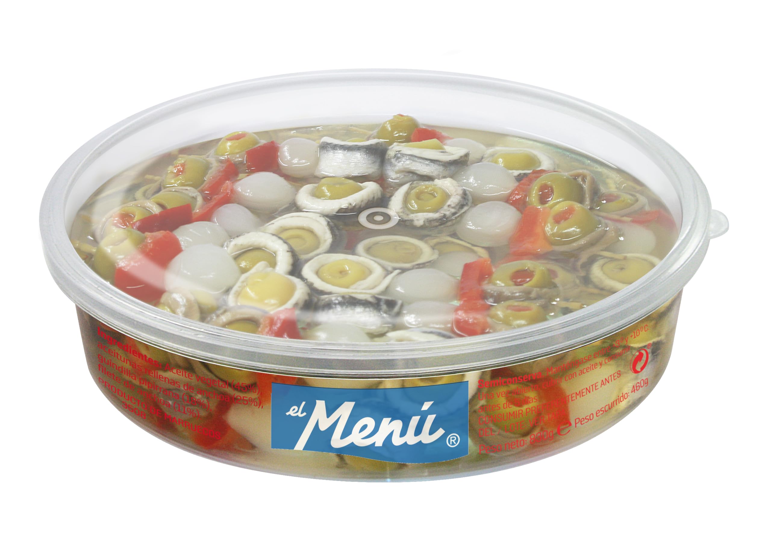 Gildas Vascas con Anchoas y Boquerón, Envase Completo de 800 gramos - 25 Banderillas