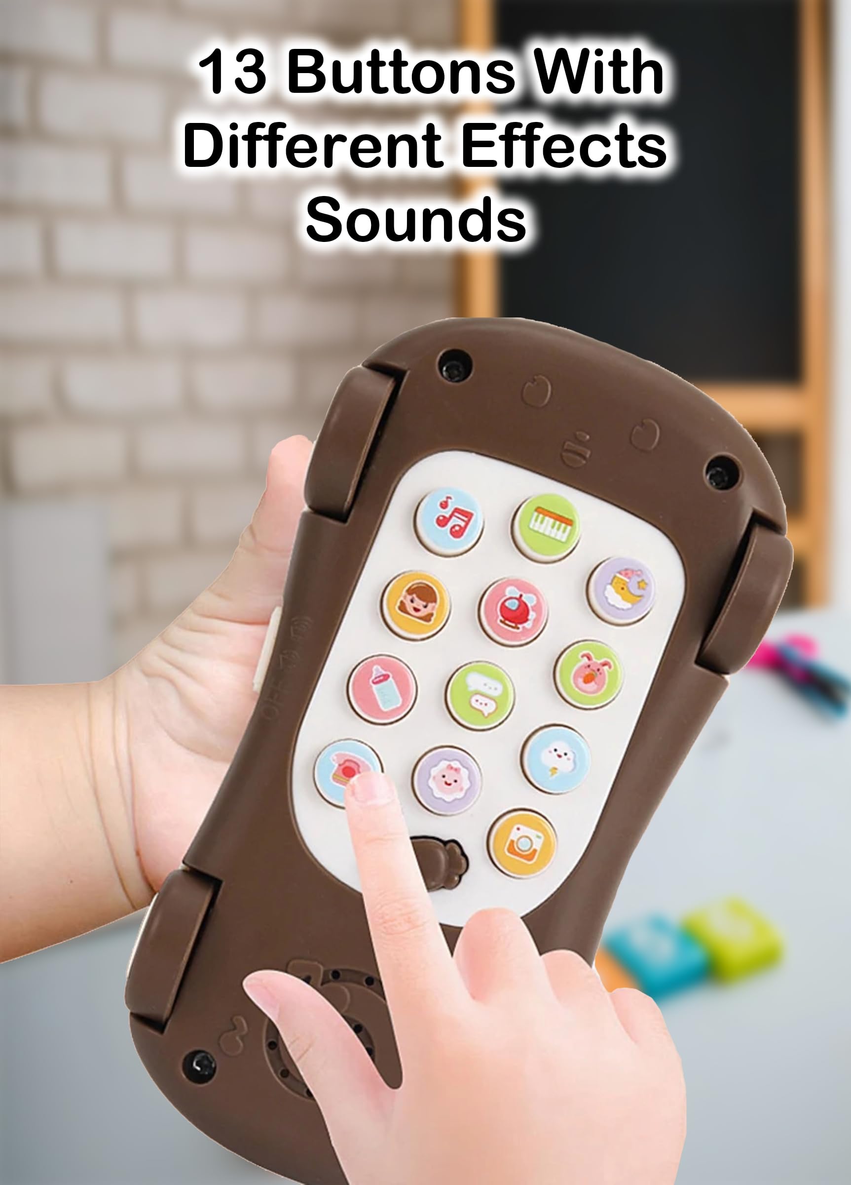 VGRASSP Pull Along Phone Car Toy for Kids - Lovely Model, Multiple Modes, Spreading Colorful Lights, Volume Adjustment, Dynamic Sound and Great Music - Multicolor (Color As Per Stock) - Image 5 thumbnail