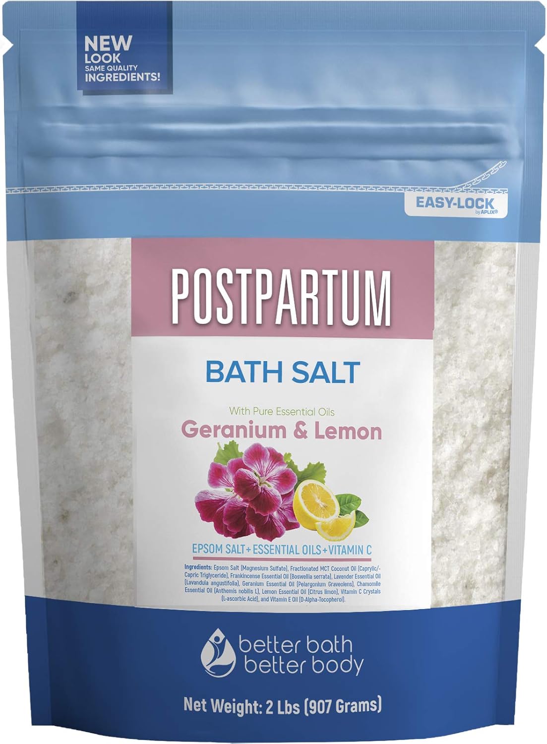 Postpartum Sitz Bath Salt 32 Ounces Epsom Salt with Natural