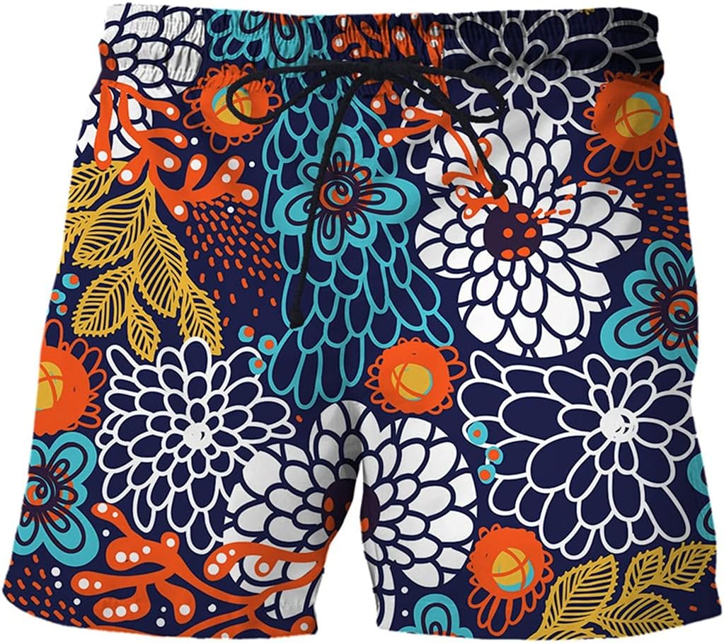 KLHHG Summer 3D Printed Men Swimwear Shorts Mens Beach Shorts Beach Abstract Pattern Streetwear (Color : C, Size : 4XL Code) : Clothing, Shoes & Jewelry
