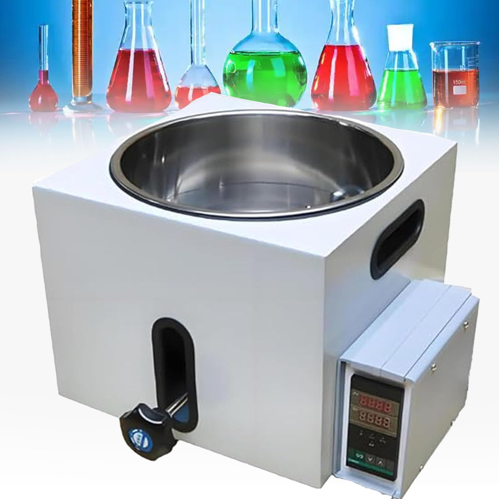 Baño María de laboratorio, dispositivo de calentamiento digital con revestimiento de acero inoxidable, control de temperatura de 250 ℃, para ingeniería química y farmacéutica.,3L