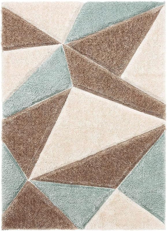 Image of RUG ERA Shaggy Carpet for Living Room 6X8 FEET Fluffy Rug for Bedroom Floor Modern Non-Slip Floor Mat & Galicha for Home Decor | Cozy Area Carpet (Brown-Sky)
