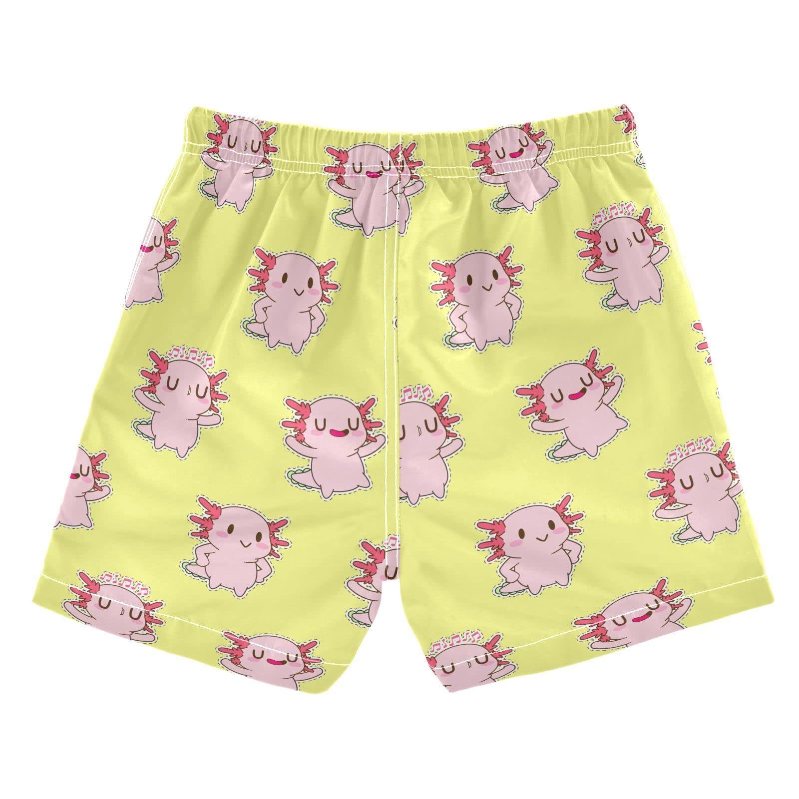 Selerdon Axolotl Funny Boys Swim Trunks Toddler Boy Swim Board Shorts Swimwear Kids Beach Swimsuit Bathing Suits Multi