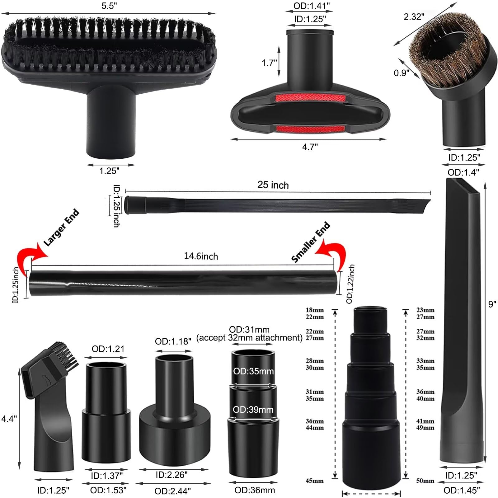 Adattatore Universale Ulisem Per Tubo Di Aspirazione Della Polvere Per Levigatrice A Vuoto Seghetto Alternativo Riduttore Per Sega Circolare 25 Mm 30 Mm 34 Mm 42 Mm 88383619