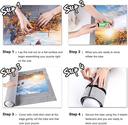 Miniatura 9 de Tapete enrollable para rompecabezas  2000 1500 500 piezas protector grande para adultos y niños almacenamiento y transporte de alta calidad tapete