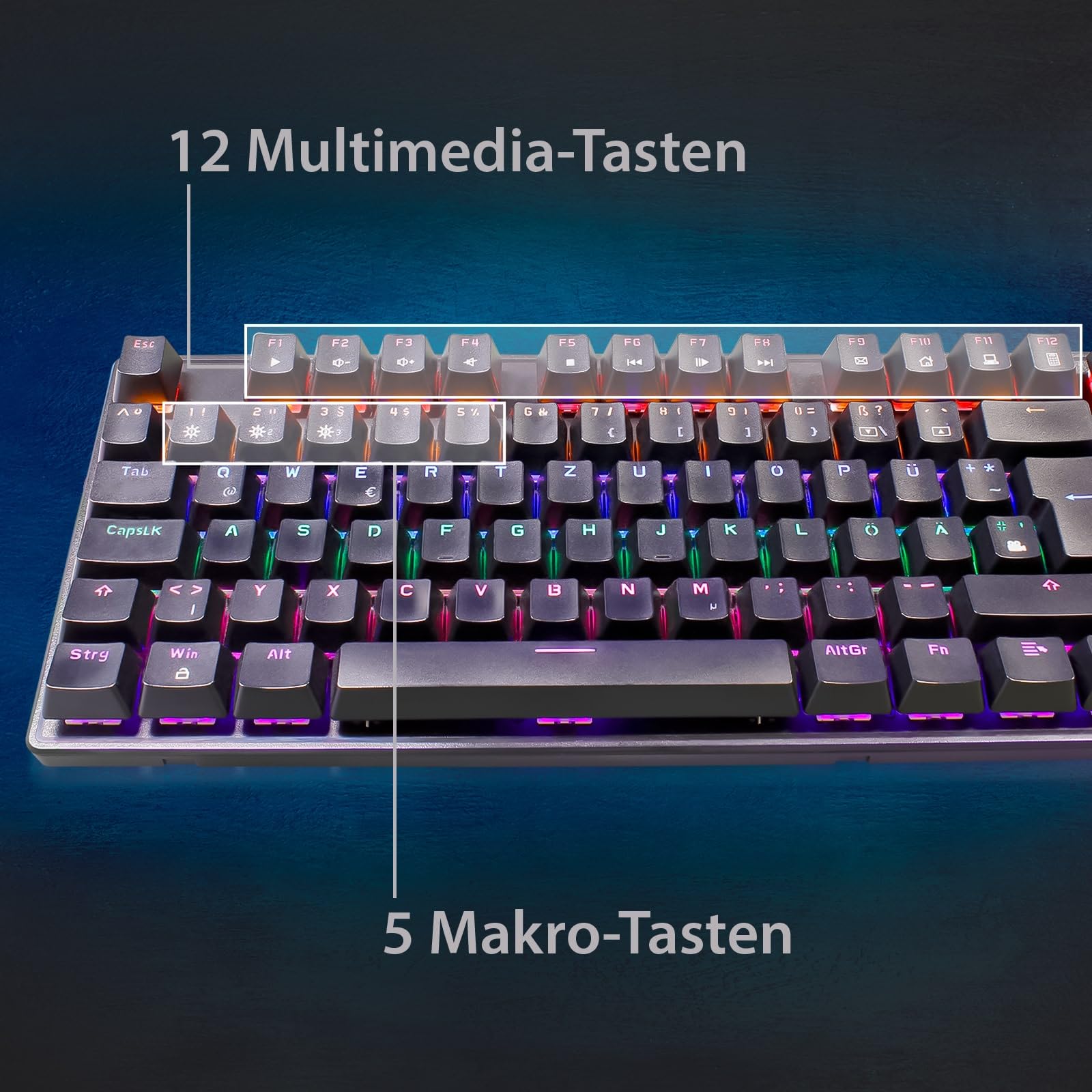 Clavier Mécanique, Clavier De Jeu Compact De 87 Touches, Clavier Rétro-éclairé à Del Rainbow Mixed, 24 Modes Rétro-éclairé, Clavier à Câble Avec Commutateur USB, Clé Anti-fantôme Complète- Blanc