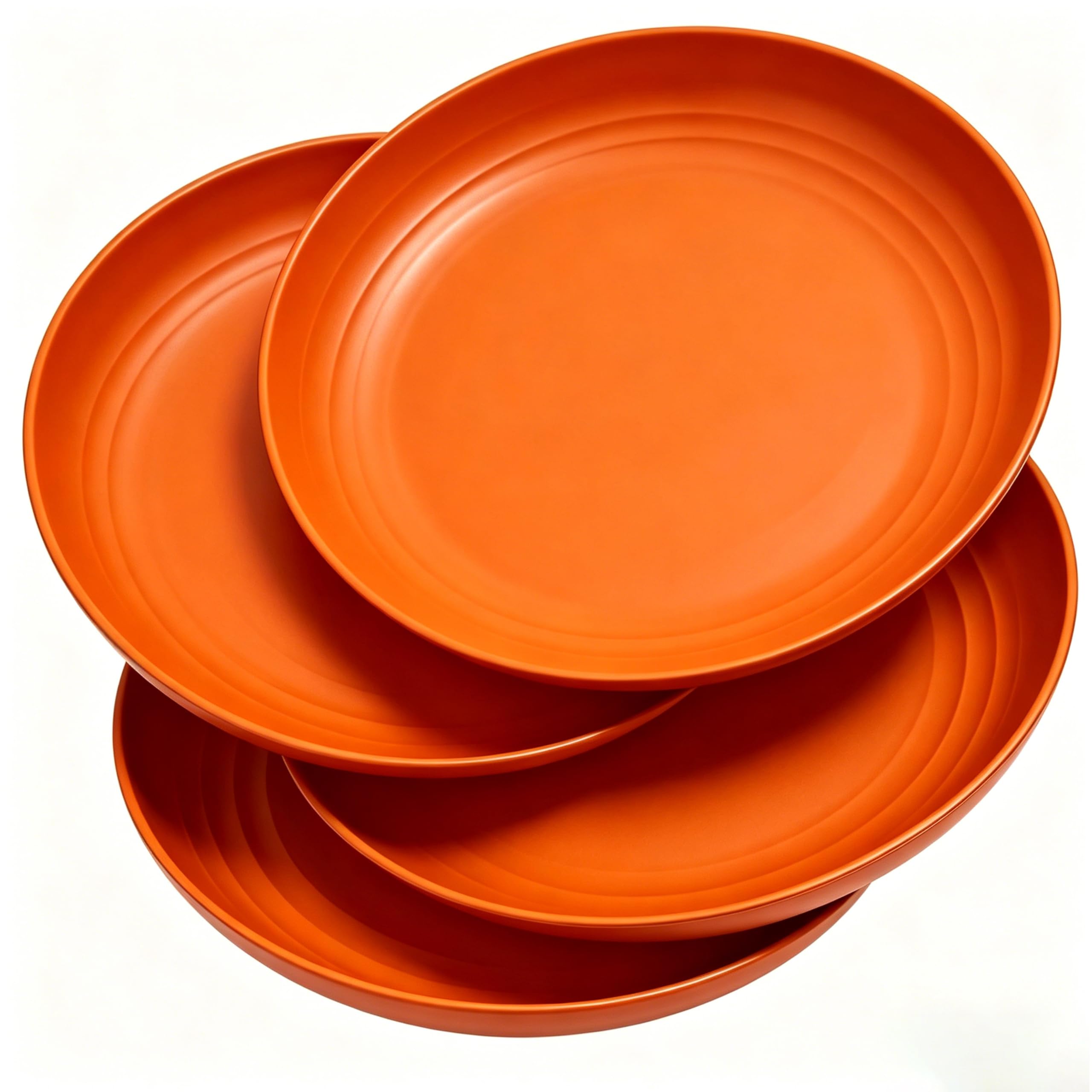 GZTFPQ Plastic Dinner Plates Deep Rim Spill Proof Unbreakable 6 Pack, 20cm