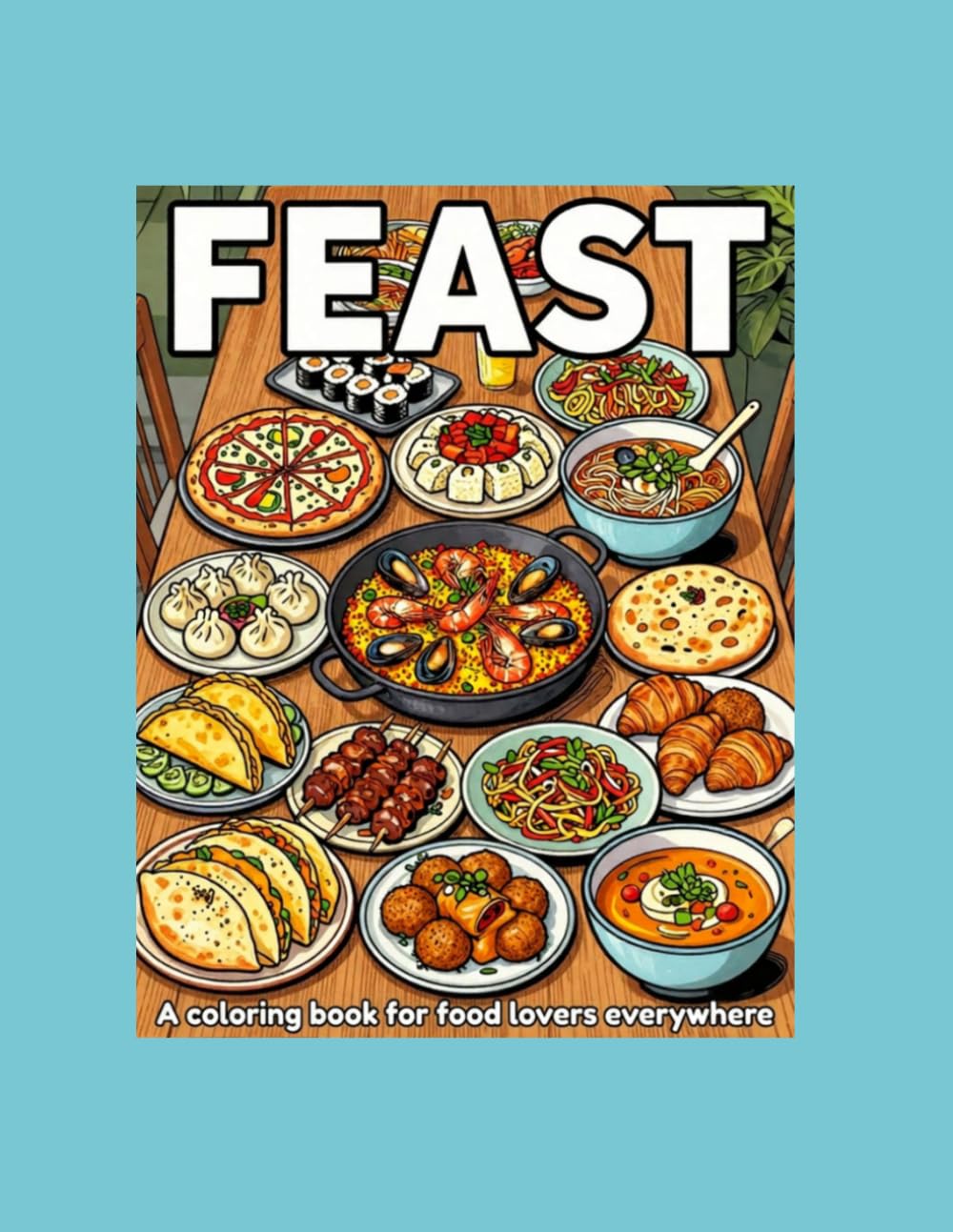 Feast: A coloring book for food lovers everywhere