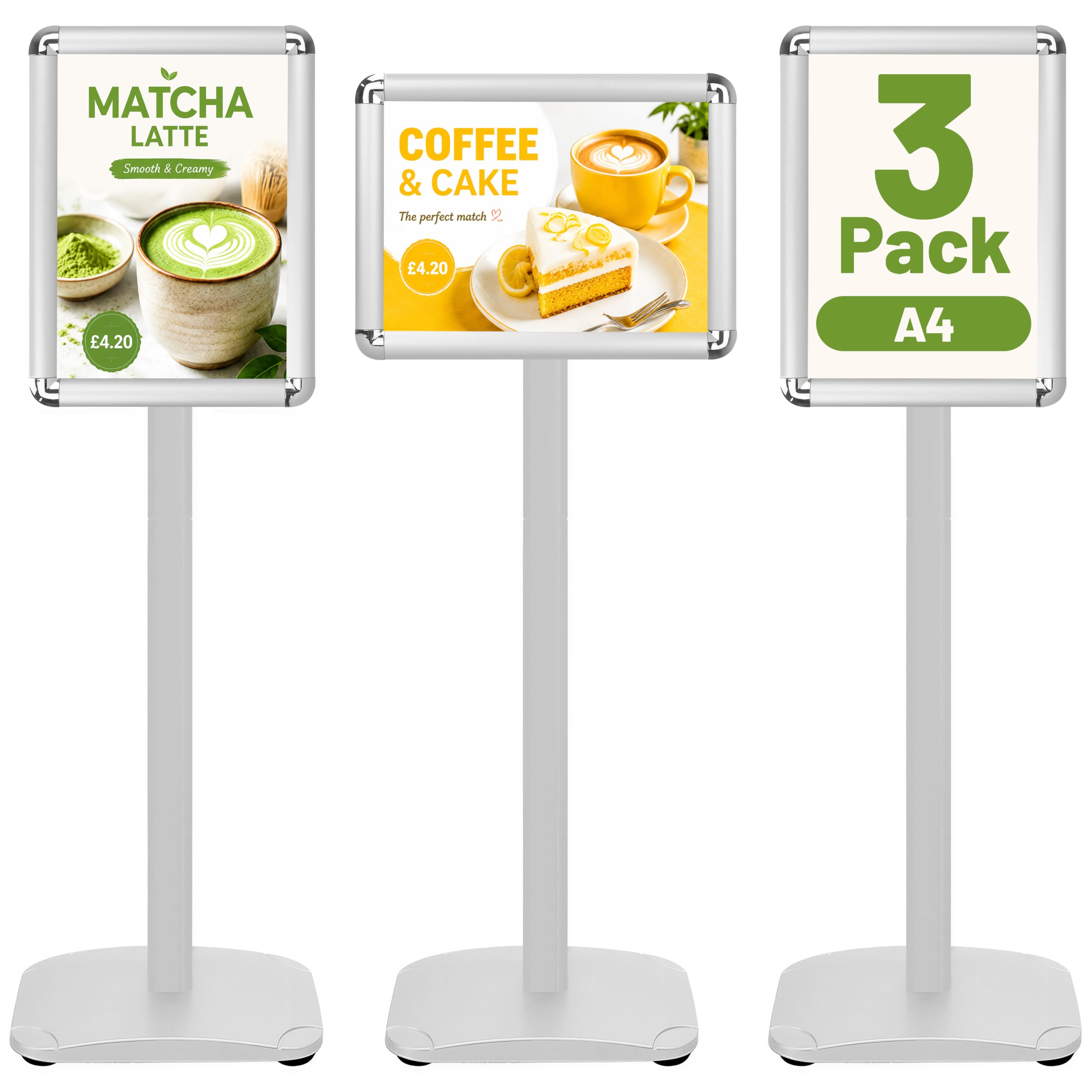 VAIIGO 3Pack A4 Sign Stand with Heavier Base, Heavy Duty Floor Sign Holder