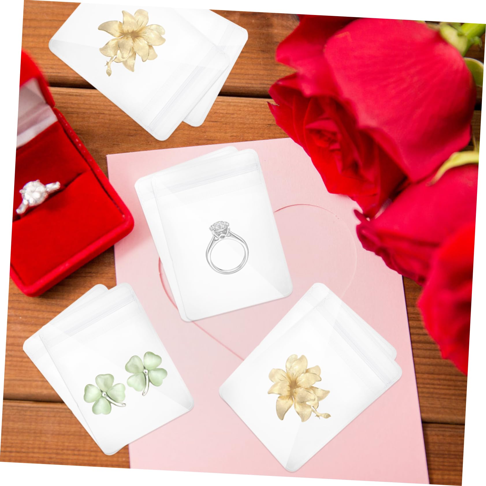 VALICLUD Jewelry Collect Book Jewelry Holder 1 Set Transparent Storage Bag Pvc Material