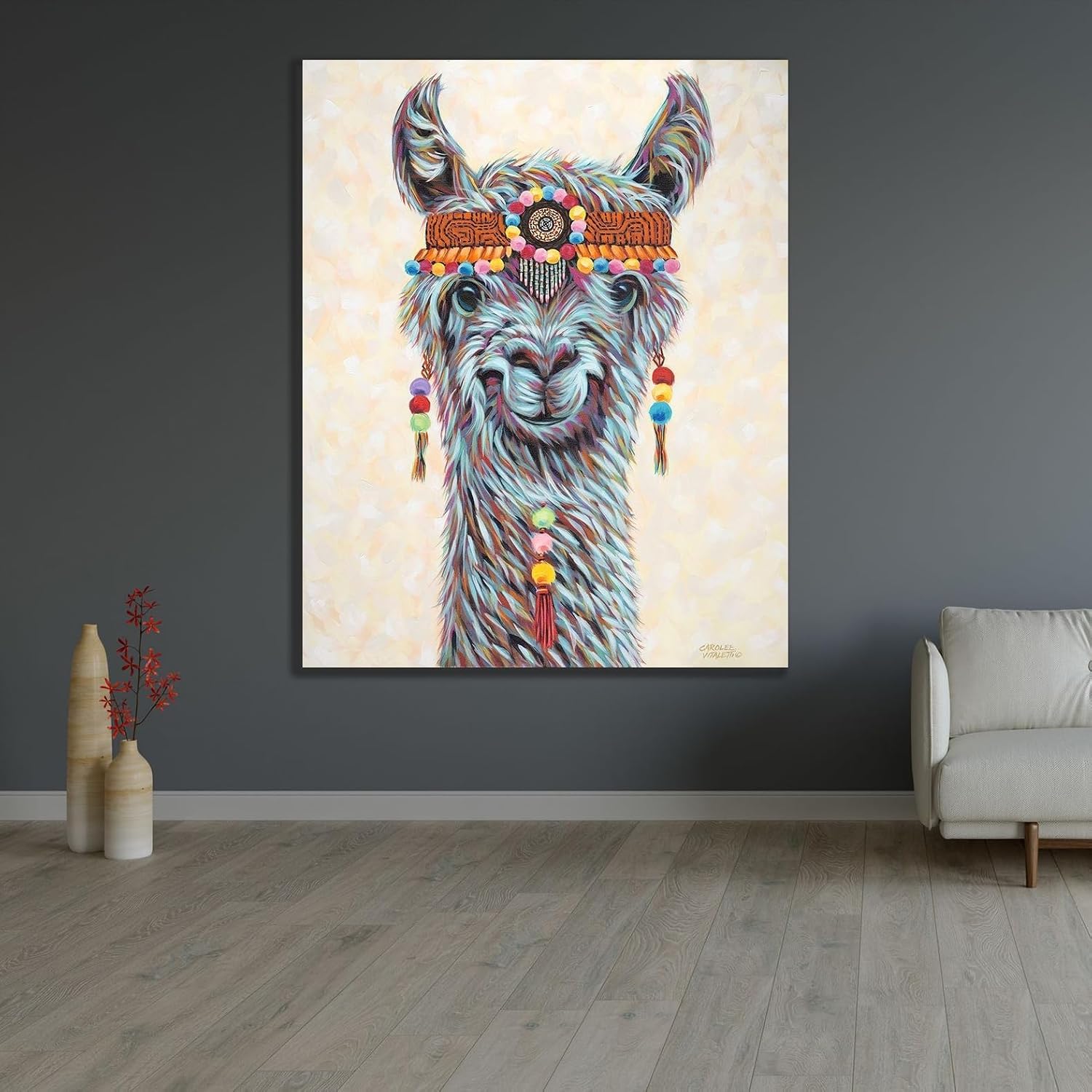 ArtDirect Hippie Llama I Unframed Art Print Giclee Poster by Vitaletti, Carolee - Ready for Framing with Customization Sizes 8x10, 11x14, 16x20, 24x30, 36x45, and 48x60 Inches