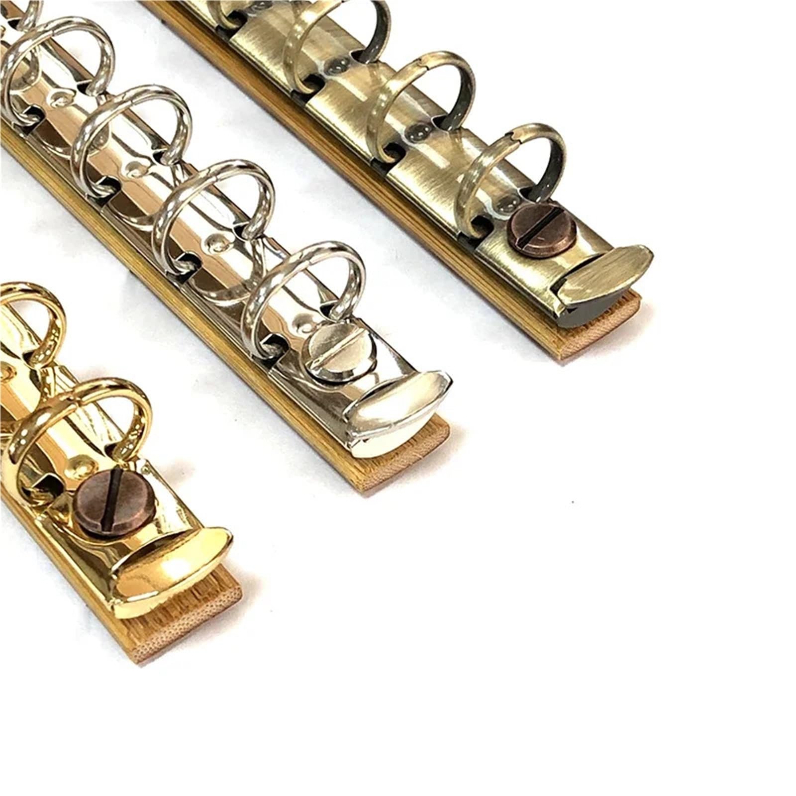 Raccoglitore ad anelli A5 Meccanismo raccoglitore 6 pezzi A7 Clip metalliche rimovibili for strisce di fogli sciolti con fori(Bronze)