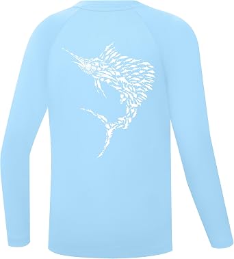 Boys Long Sleeve Fishing Shirt Kids UPF 50+ Quick Dry Rash Guard