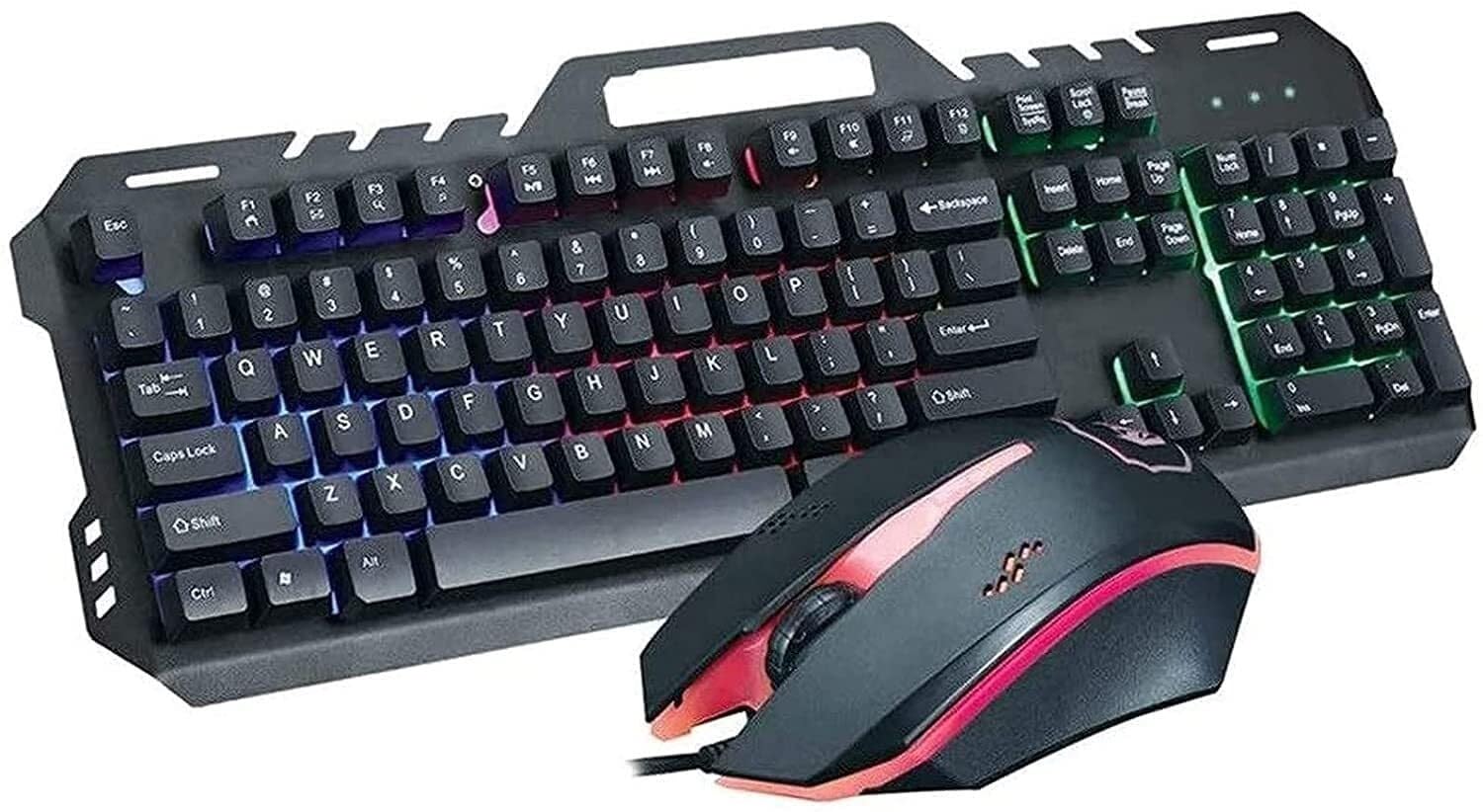 Mechaniczna klawiatura i mysz RGB Game 104-klawiszowy niebieski przełącznik