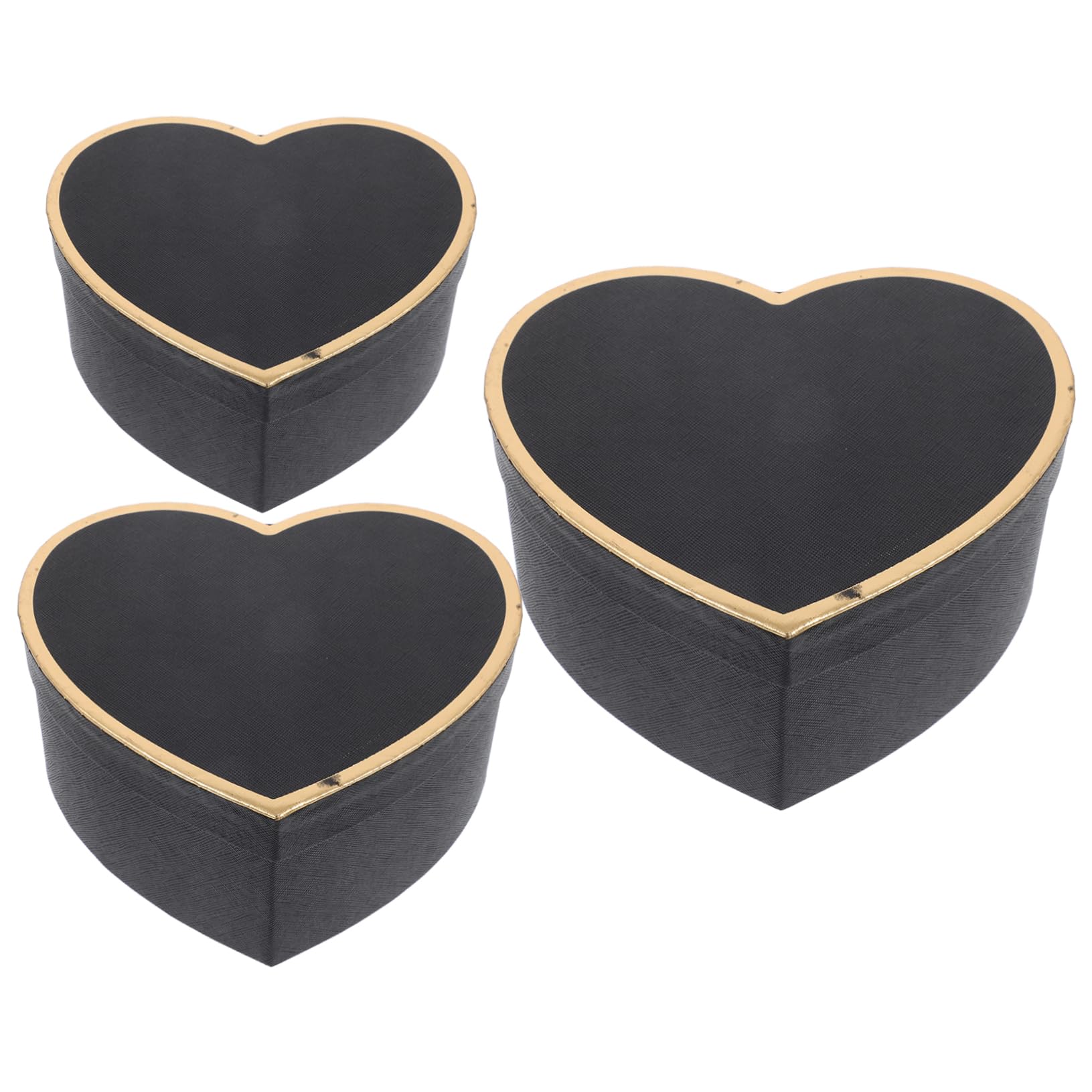 FOMIYES 3 Sätze Herzförmige Geschenkboxen Aus Elegante Verpackungsbox Für Hochzeiten Valentinstag Besondere Anlässe Dekorative Schachteln Für Kleine Schwarze Kartonboxen Mit 3 Stücke * 3