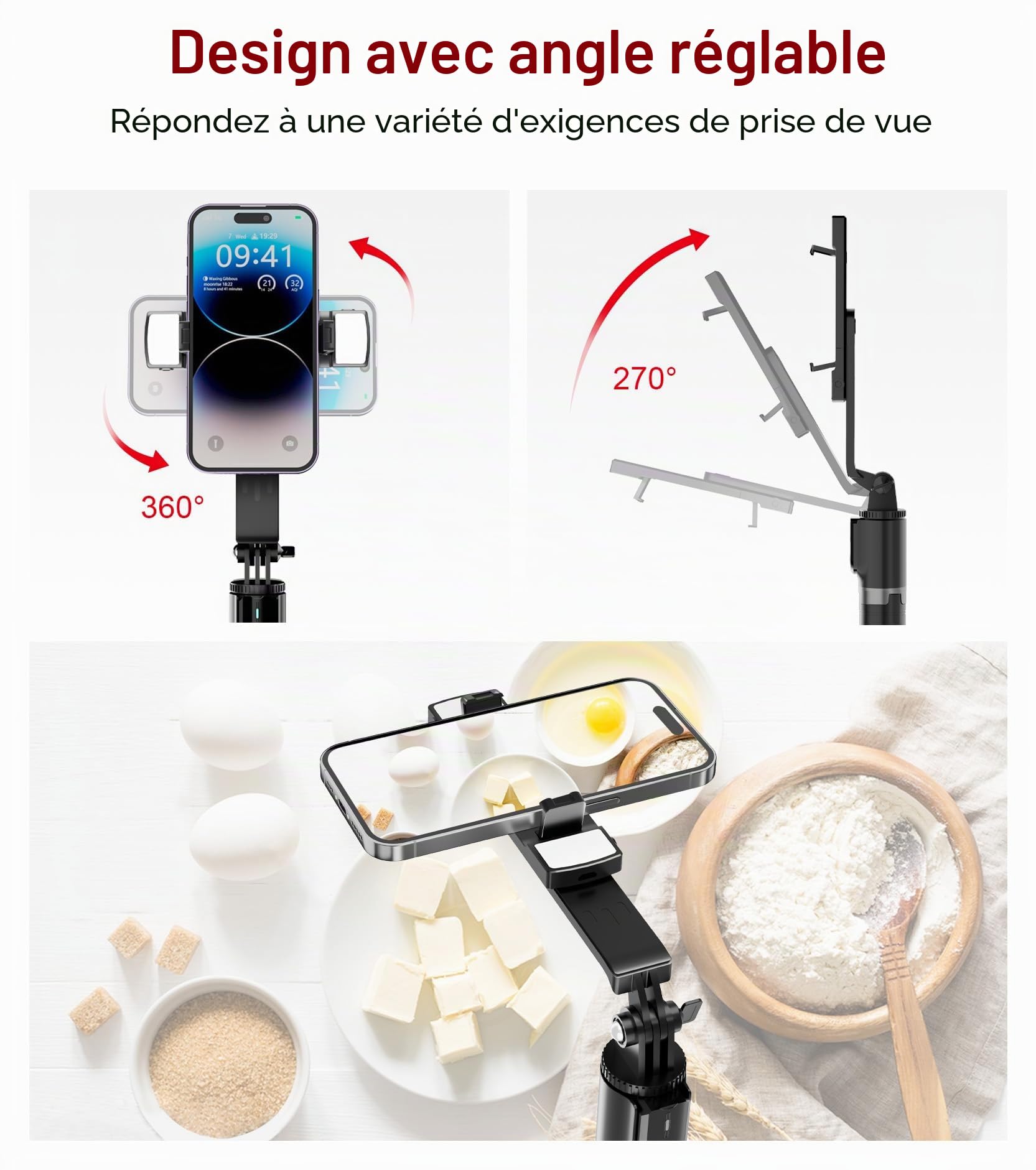 Perche à Selfie Trépied pour Smartphone - ASHINER 180cm Hauteur Support de Téléphone avec Télécommande et Lumières LED pour Voyages, Vlogs, Vidéos et Photos, Compatible avec Les iPhone et Android