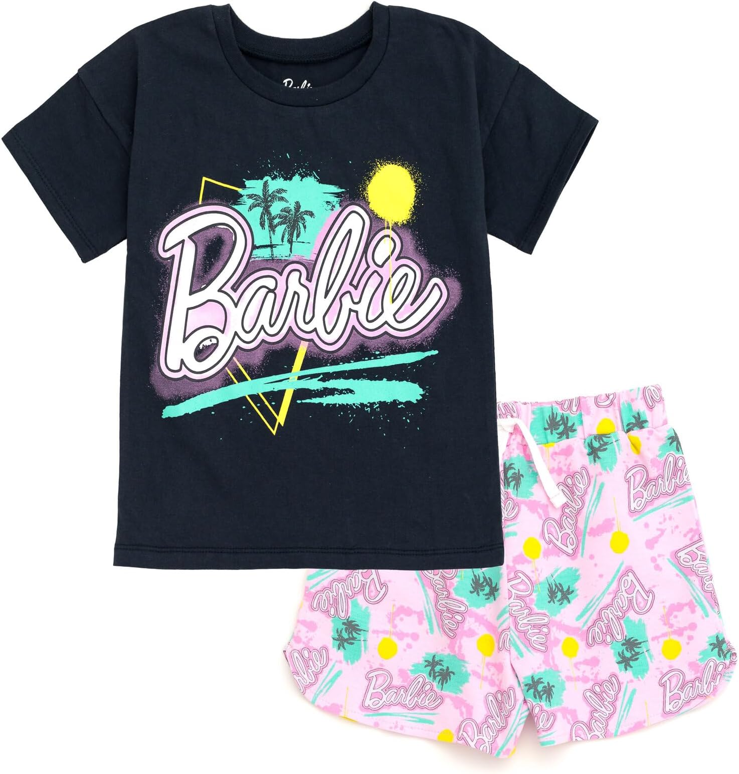 Girls T-Shirt and French Terry Shorts Outfit Set Toddler to Big Kid