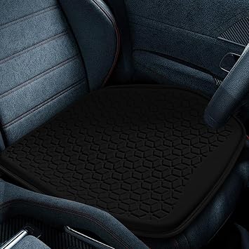 wuyaoyao Thin Gel Car Seat Cushion, Breathable Cooling Seat Cushions for Cars, Non-Slip & Comfortable Automotive Front Seats Cushion Pad for Driver, Chair Protector for Vehicle, Home, Office Black