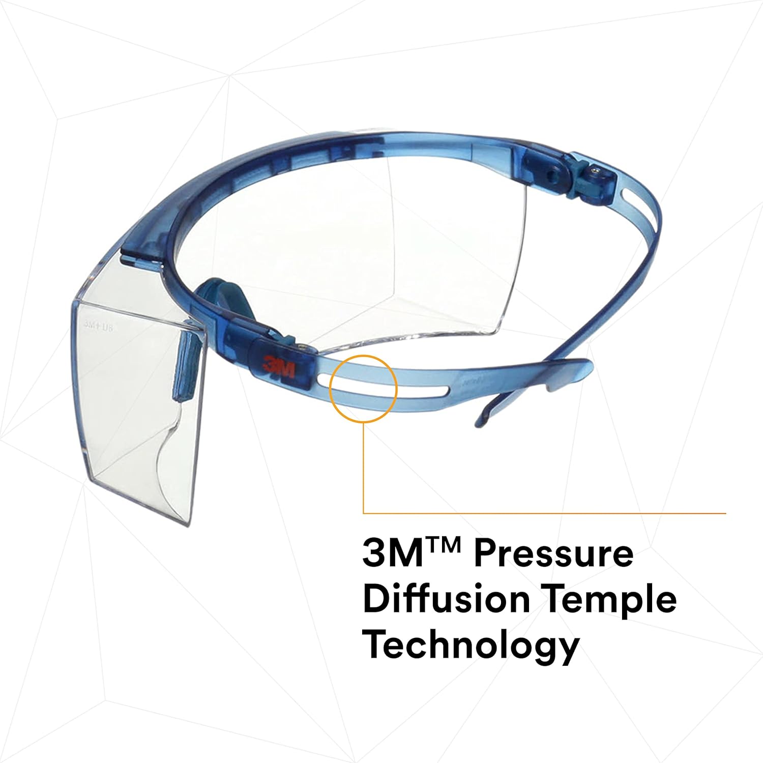 3M Safety Glasses, SecureFit 3700 Series, Scotchgard Anti-Fog Coating, Anti-Scratch, Fits Over Glasses, Clear Lens, Blue Temple