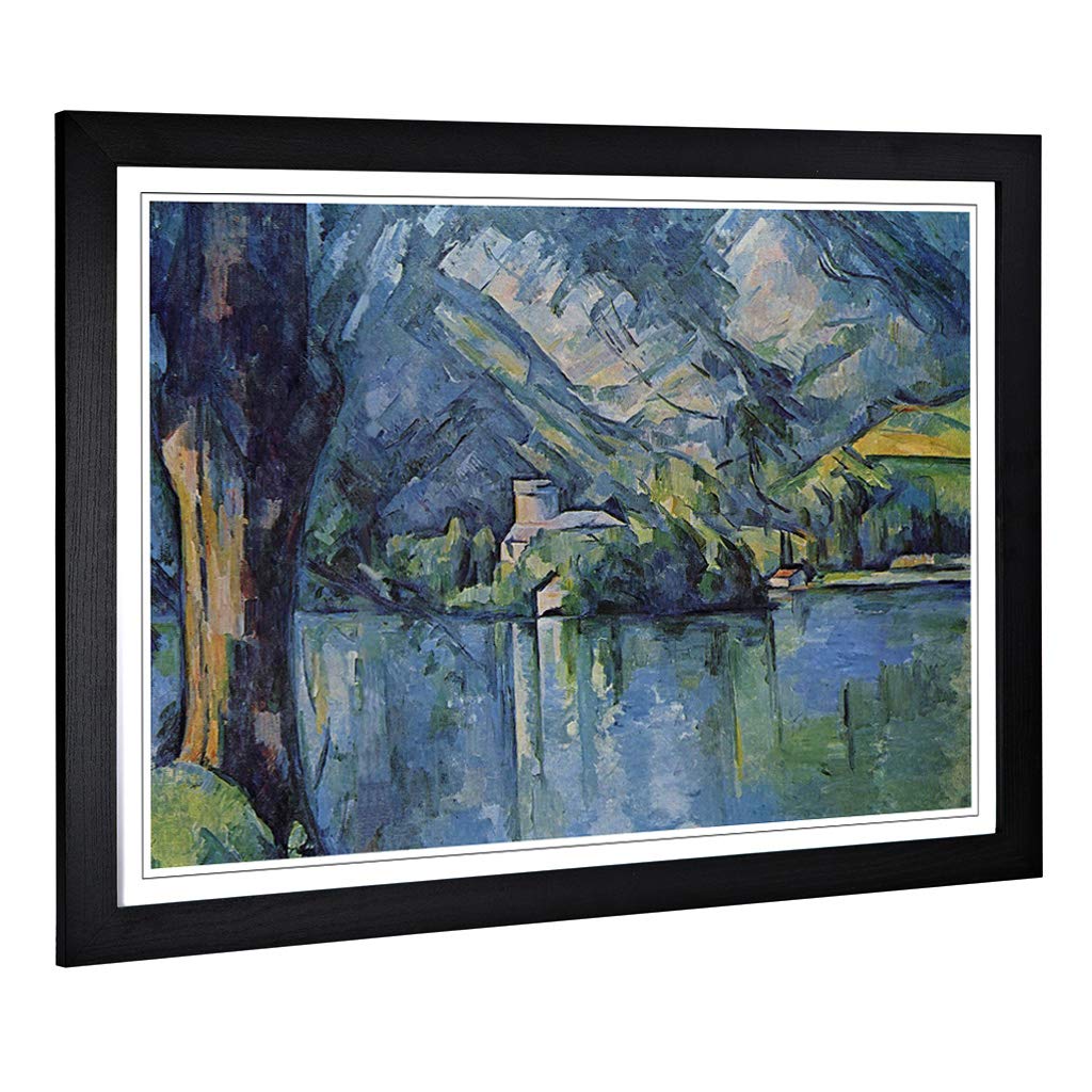 Paul Cezanne The Lac Annecy Framed Wall Art Print A2 Black