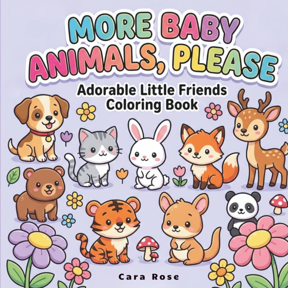 More Baby Animals, Please: Cute and Cozy Kawaii Coloring Book for Kids and Adults