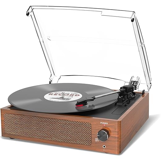 Trynnay Record Player with Speaker – Retro Yellow